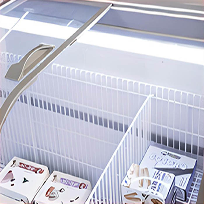 R290 Island Glass Lid Freezer Deep Sliding Door Chest Refrigerant Supermarket