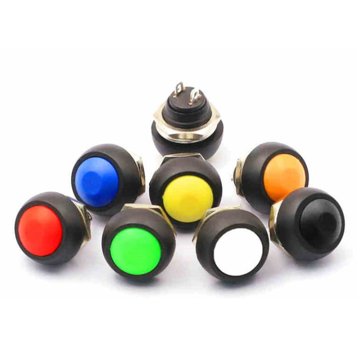 Red Mini Round 12mm Waterproof Momentary Push Button Switch
