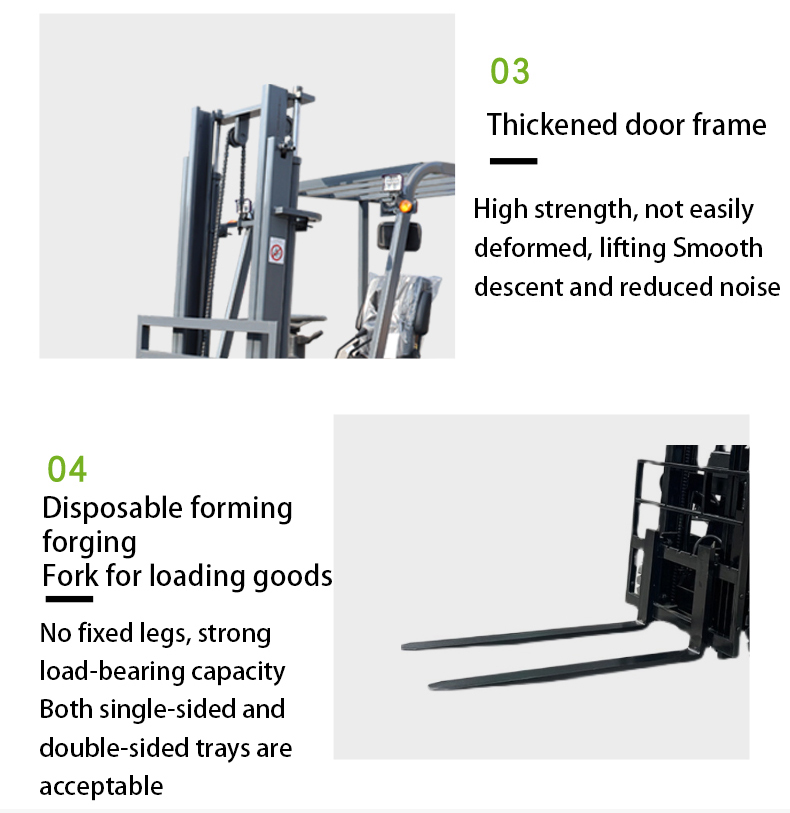 Customized 2.0 Ton Mini Electric Forklifts Trucks with 2 Stage / 3 Stage Mast Type
