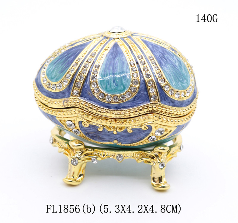 Handicraft faberge egg metal jewelry box Faberge Egg Trinket Jewelry Box with a Pearl Estee Egg Jewelry trinket box