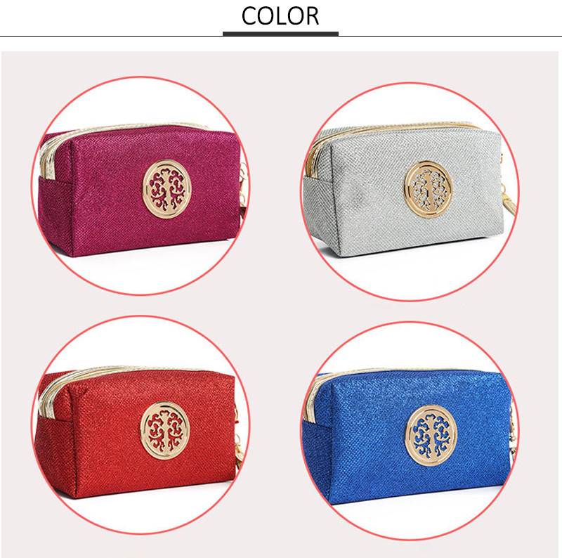 Wholesale Woman Travel Waterproof PU Cosmetic Wristlet Wash Bag