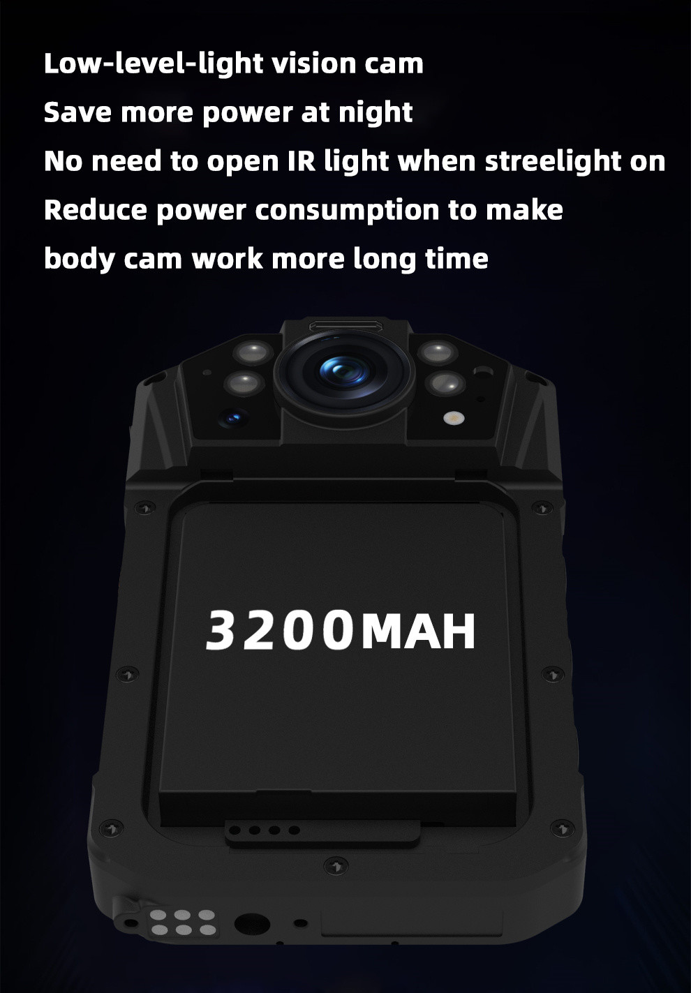 Ultra Thin 4G Police Law Enforcement Video Recorder With Low Light Camera