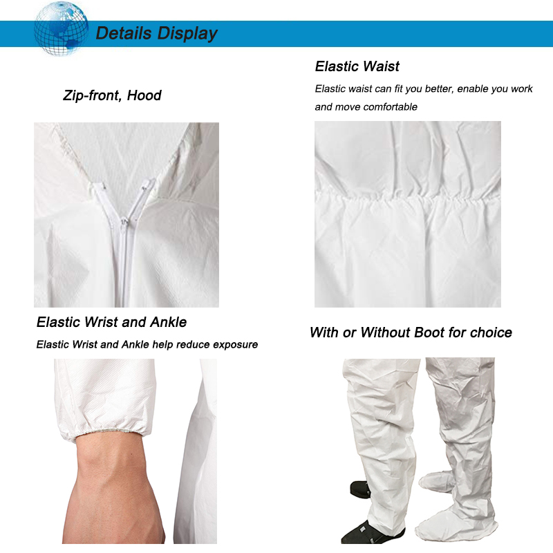PP Microporous Disposable Isolation Gowns With Hood For Work Shop Lab Cleanroom