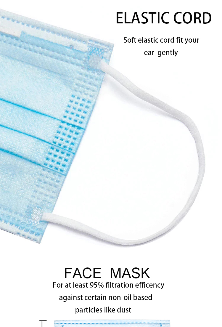 Breathable Valved Dust Mask 3 Layer Protective Hanging Earloop Surgical Mask