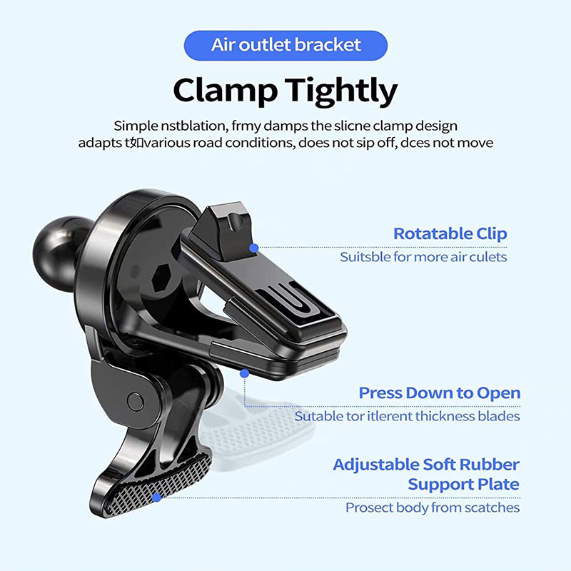 108*65*21mm Auto Clamping Wireless Charger Air Vent Phone Holder