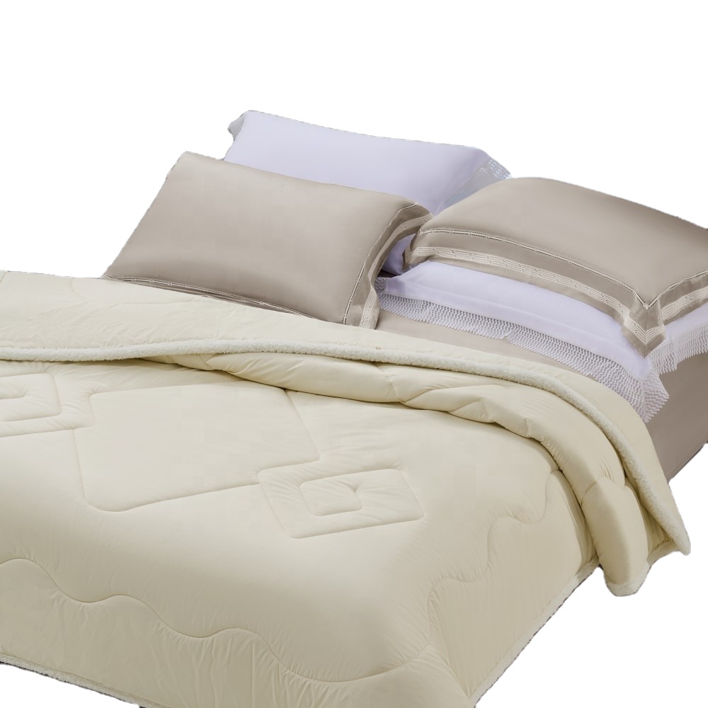 Materials Antibacterial Australian Wool Quilt Core Bedding Set with Solid Pattern