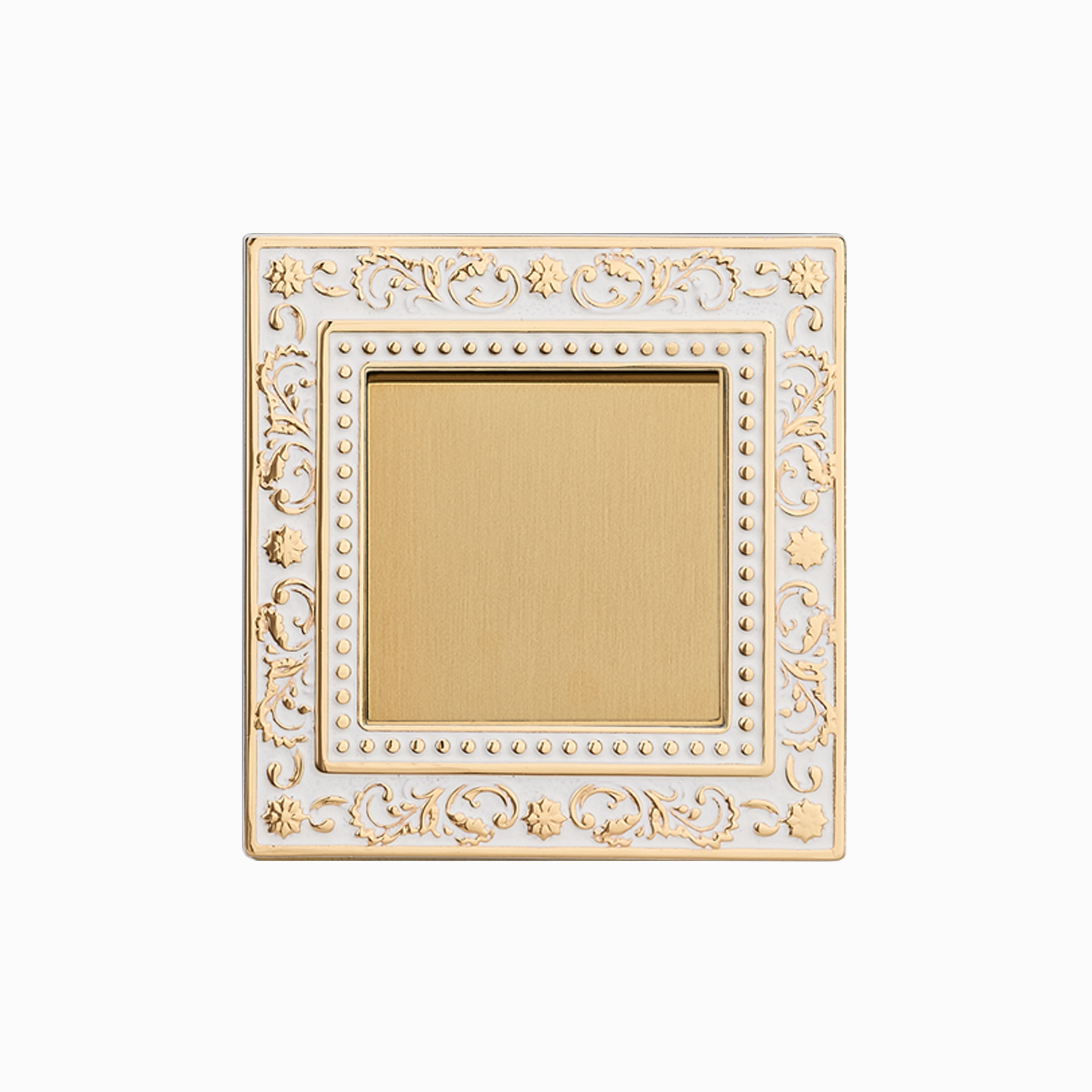 86 Gold White Brass Wall Switches , 220V Vintage Light Switch 91.2mm