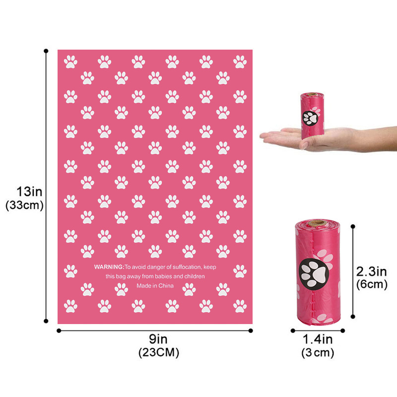 2 Rolls for Delivery 15 pcs Degradable Imported Raw Materials PET Dog Cat POP Garbage Bag