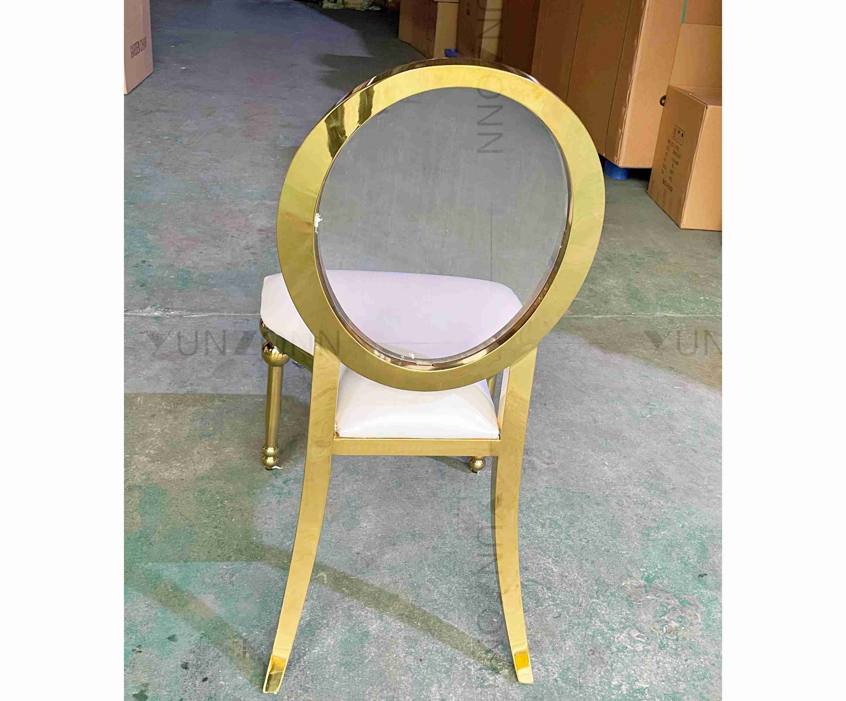 Acrylic Back event chairs dining chairs SS gold rental furniture