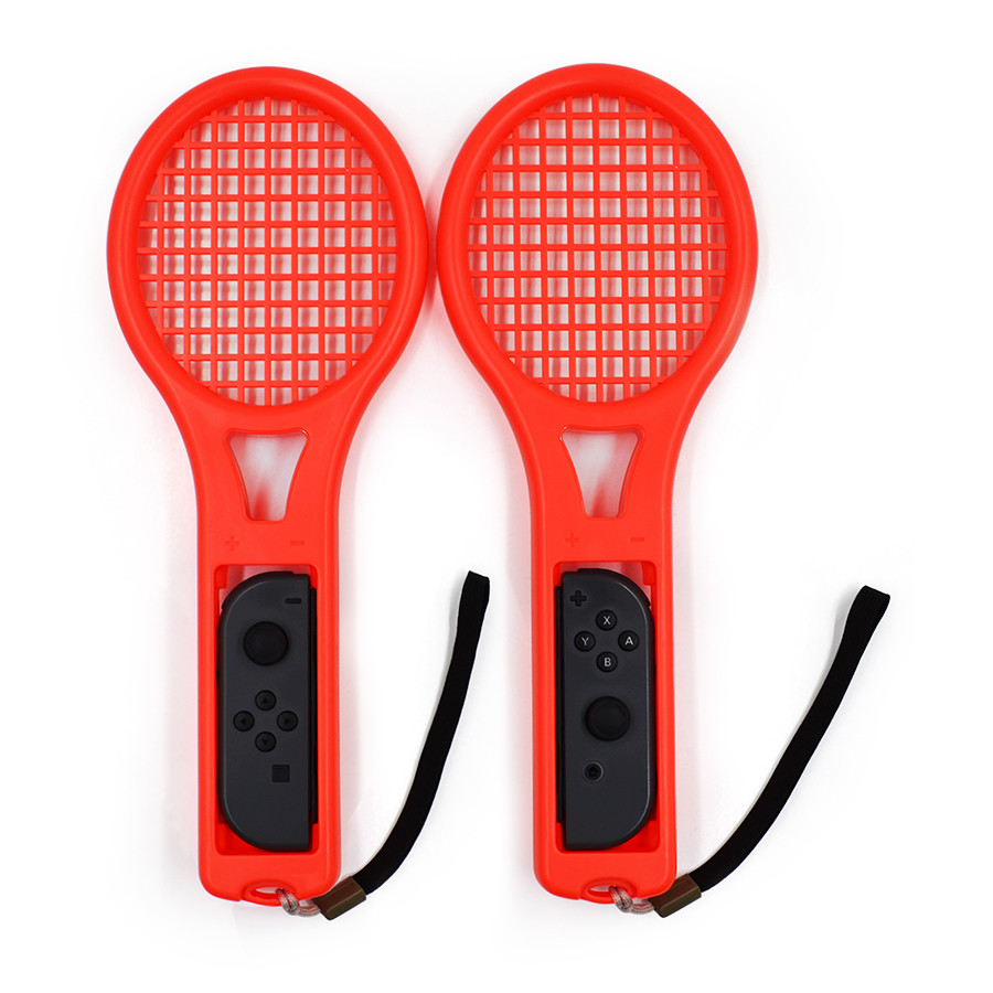 Tennis Racket for Nintendo Switch Joy-cons Grips for Switch Mario Tennis Aces 2-PACKS Red&Blue