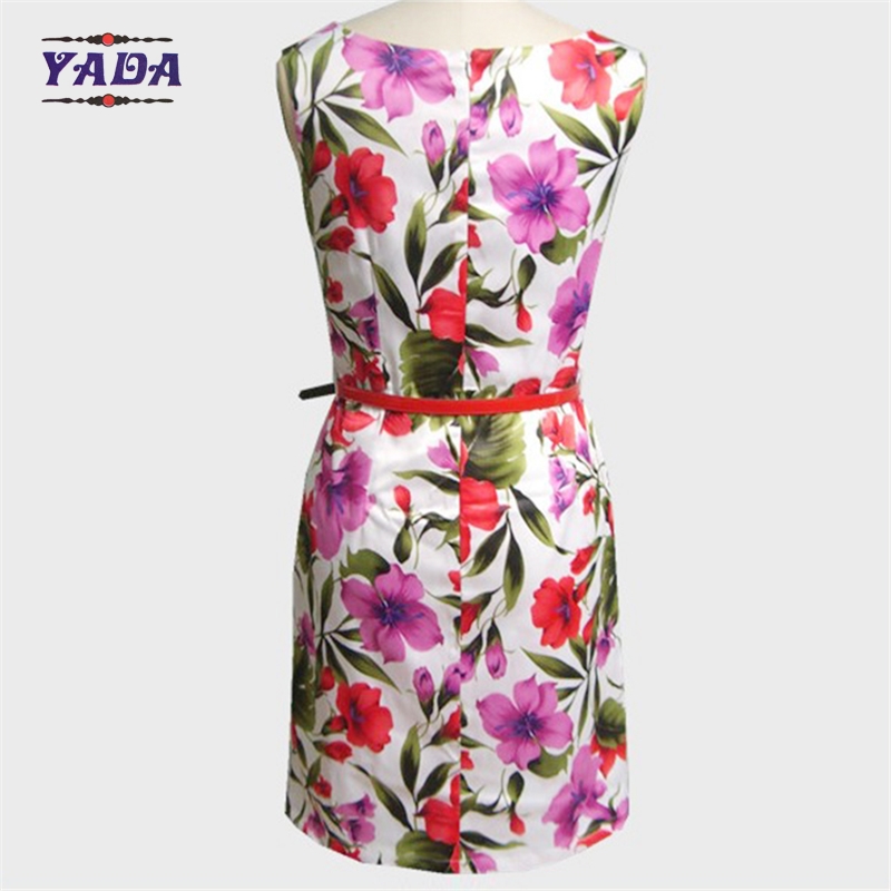 Elegant fashion neck floral printed bodycon shirt dresses classic casual ladies dress names with low price