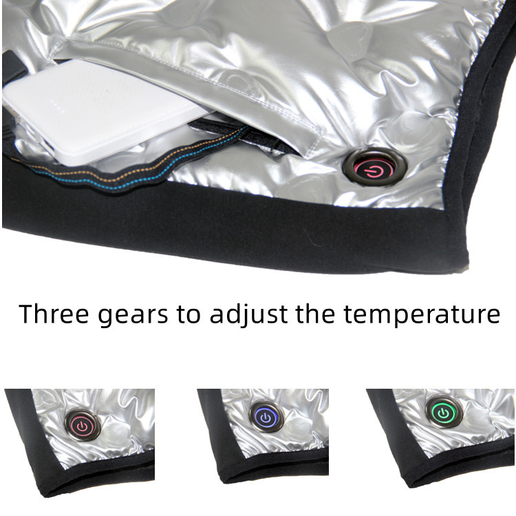 Winter Fashion Silver Love Embossed Electric Vest Heated Jacket Rechargeable Graphene