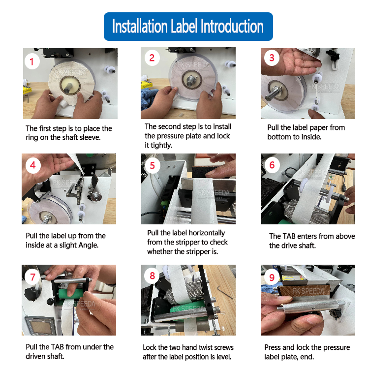 FK Semi Automatic Manual Right Angle Corner Sticker Labeling Machine for Design Needs