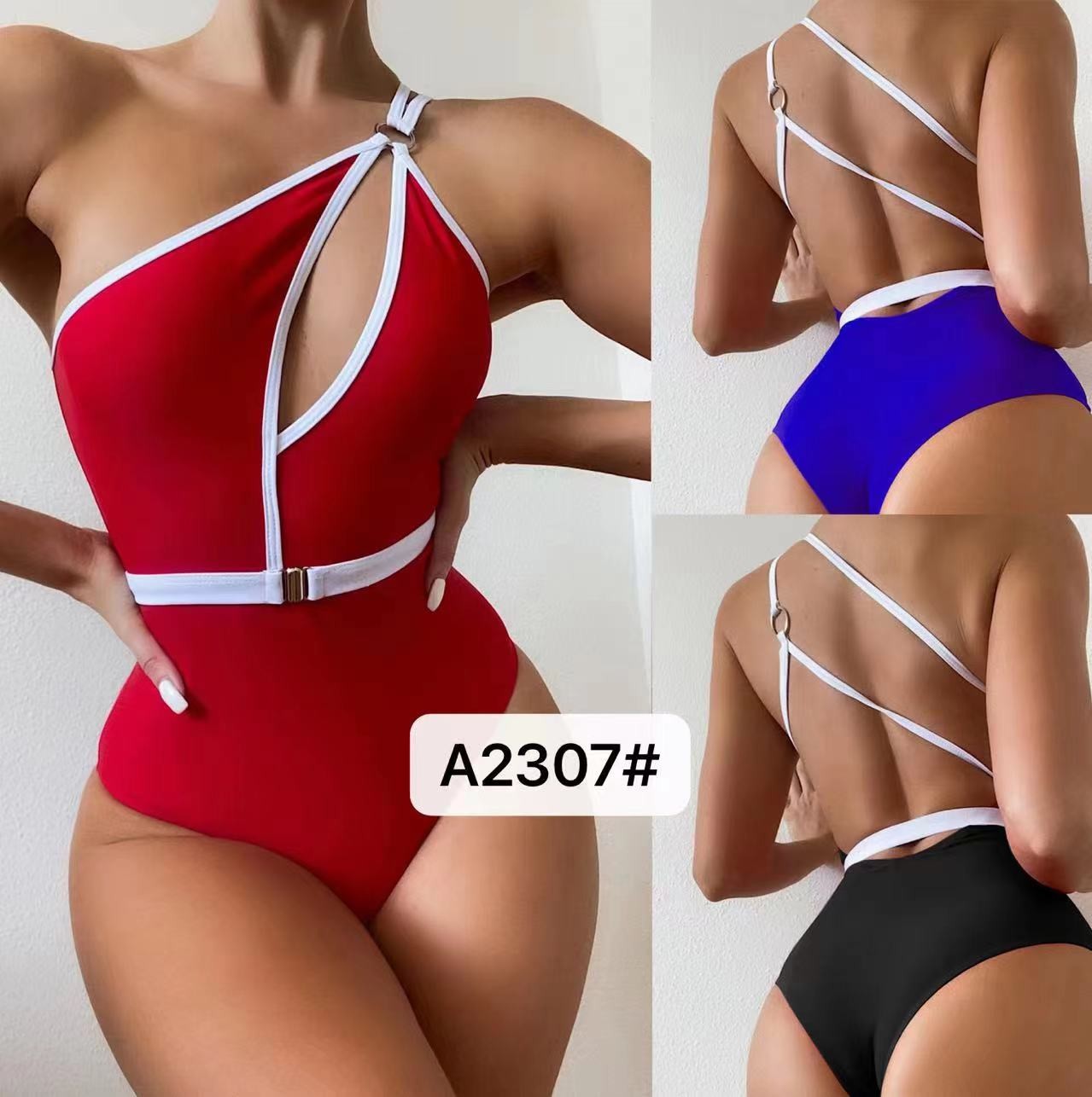 Ladies One Piece Swimsuit Solid Color Factory Direct Supply High Waist Miss Hard Wearing The New Type