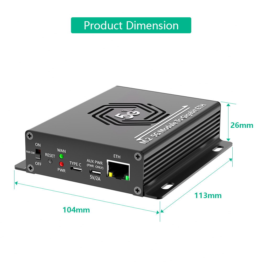 NGFF M.2 4G/5G Module to USB 3.0 Adapter with RJ45 Port Windows/MacOS/Linux Compatible 4 Antenna Wireless Card Riser Wireless Card Converter for SIM