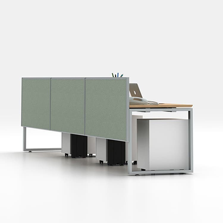 2 Person Modular Working Table Size 2400mm With Fabric Partition