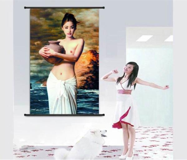 PLASTIC LENTICULAR lady portrait painting 3d moving portrait photo with plastic