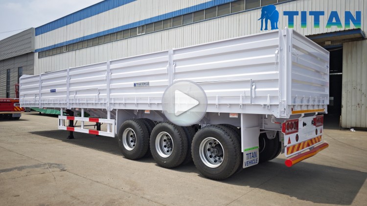 TITAN Tri Axle 60 Tons Drop Side Trailer for Sale  Sideboard Trailer with Drop Sides