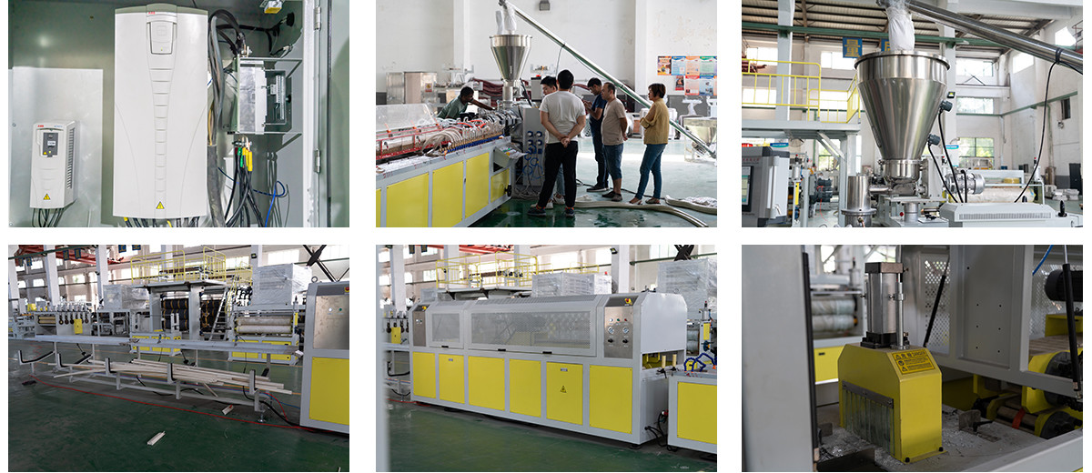 Embossed Wpc Profile Extrusion Line Conical Twin Screw Outdoor