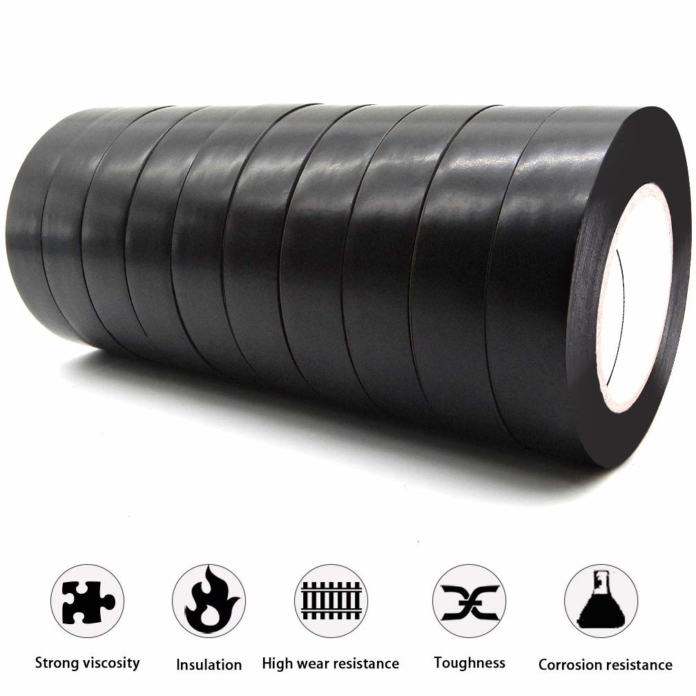 Black PVC electrical insulating tape with resistance to 600V high voltage