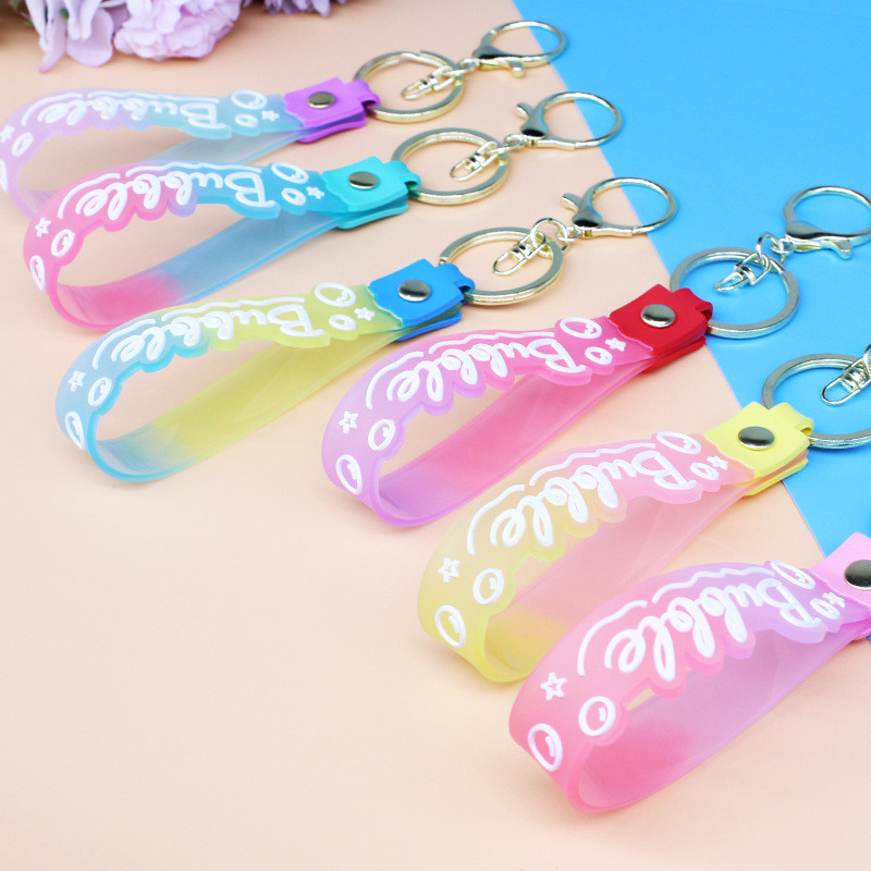 Silicone Bangle Key Ring Bracelet Keychain Holder For Women Girls Wristlet Round Keyring