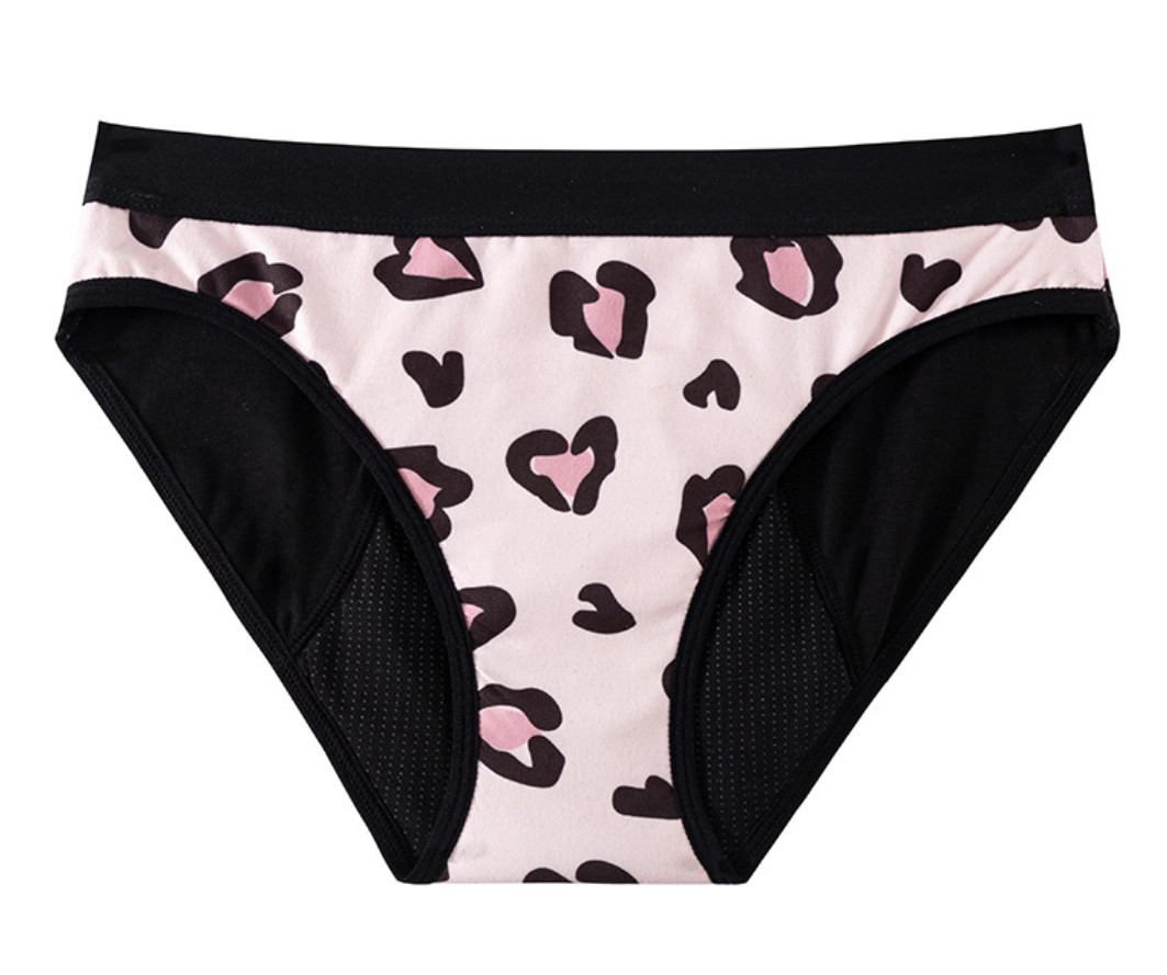 Leak Proof Period Proof Underwear For Teenage Undies Cotton Leopard Print Style Heavy Flow