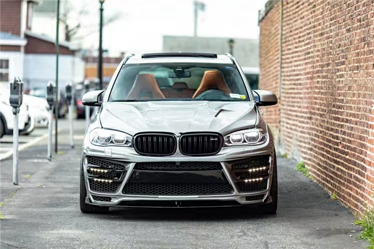 For BMW X5 X5M Wide-body Kit X5 X5M Upgraded RD Carbon Fiber Style Front and Rear Bumper Spoiler Hood Widebody Kit