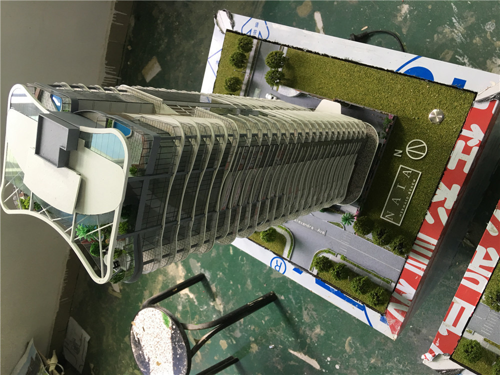 Customized Acrylic Architecture Model With Warm LED Light Rendering Color