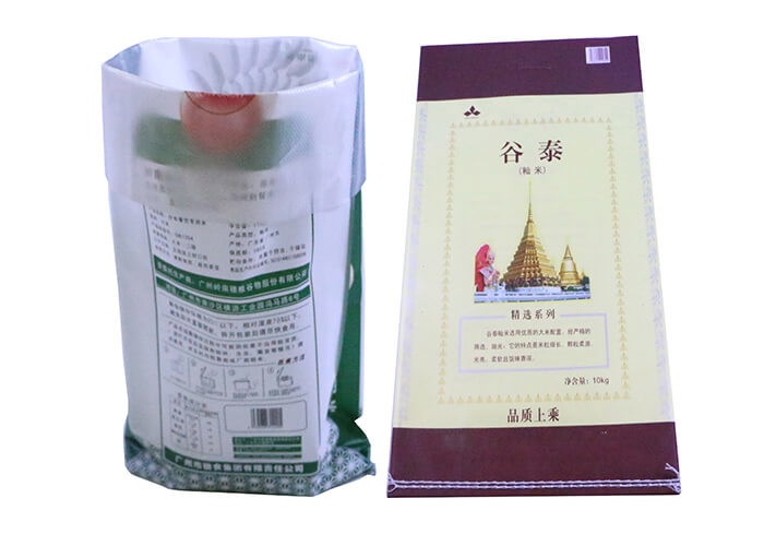 Double Stitching 25kg Woven Polypropylene Sacks , Laminted Bopp Transparent Woven Poly Bags
