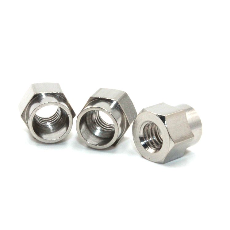 Micro Machining Customized Brass Steel Nuts Lower Hexagon Stainless Steel Barrel Nut