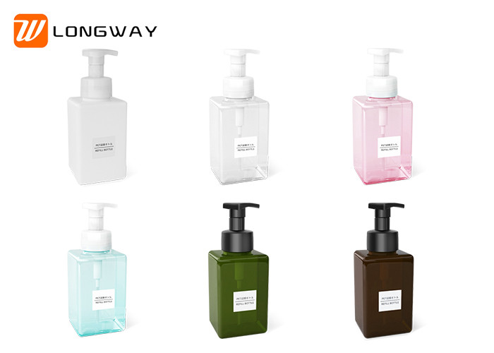 PETG Cleanser Foam Pump Bottle , Liquid Soap Push Pump Bottle 450ml