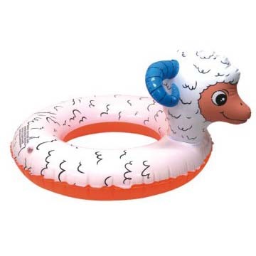 Customized vivid EN71 pvc inflatable sheep cartoon baby float ring