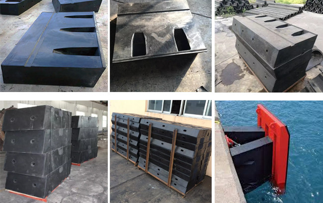 Anti Aging Natural Rubber Leg Fender UHMW-PE Pads For Port Quay