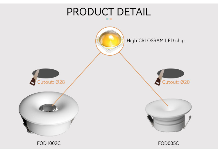 Ultra Thin 1W Small Led Downlight 90lm Ocean Bound Mini Recessed Spotlights