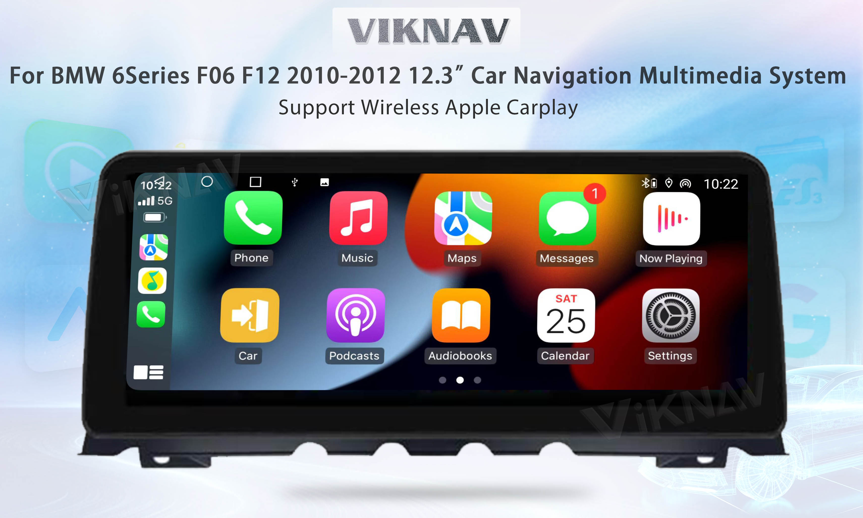 Viknav Car Radio 12.3 inch For BMW 6 Series F06 F12 2010-2012 NBT System Wireless Android Auto Carplayer GPS Navigation