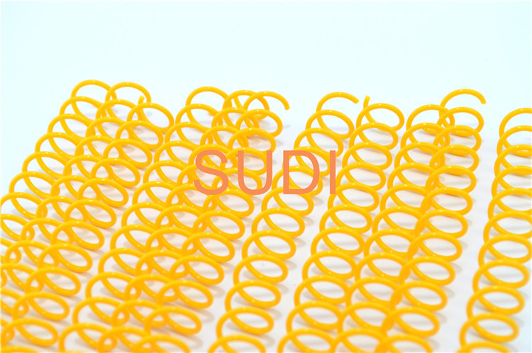 Yellow Color 2.29mm 1-1/4'' Plastic Spiral Binding Coils