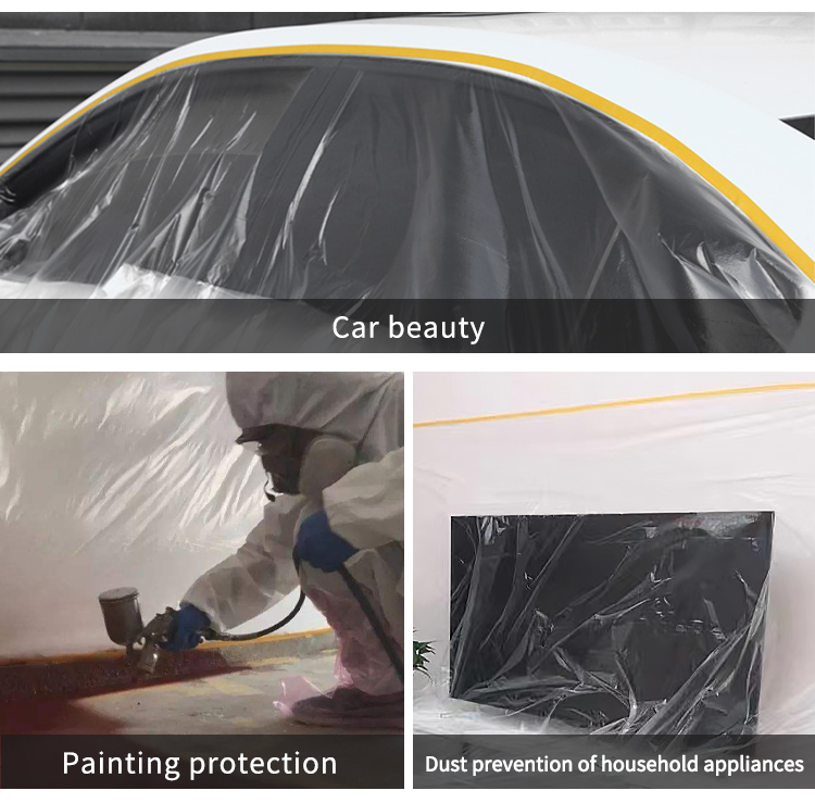 Waterproof OEM Pre Taped Masking Film For Automotive Painting Covering