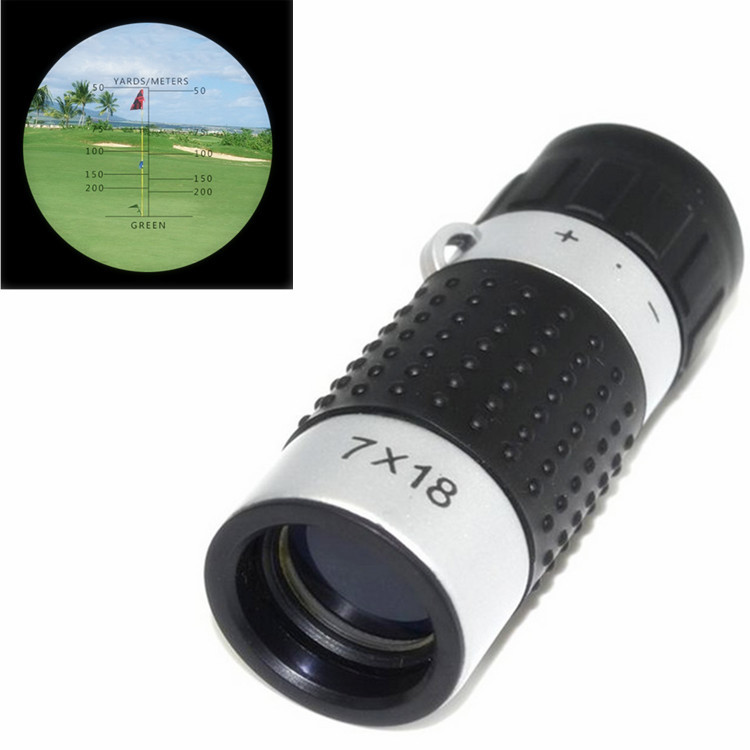 7x18 Golf Distance Scope Monocular 163m / 489ft Black Silver