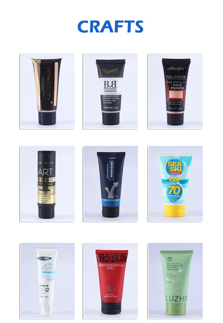 Flat Bb Cream Tube Cosmetics Lip Gloss Tubes With Brush
