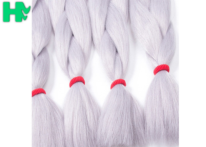 Two Tone Jumbo Fake Hair Pieces High Temperature Fiber Synthetic Braiding