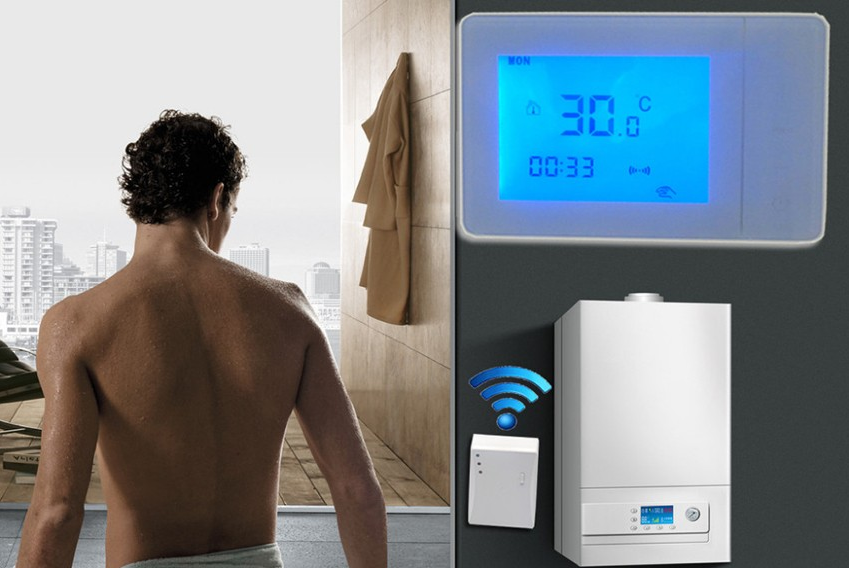433MHz Wireless Gas Boiler Thermostat RF Control Wall-Hung Boiler Heating Thermostat