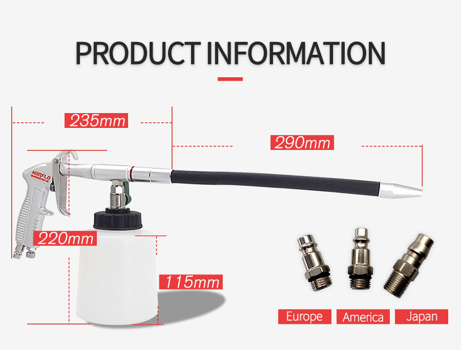 Flexible Car Foam Wash Gun Car Cleaning Spray Gun With Silver Forged Aluminum