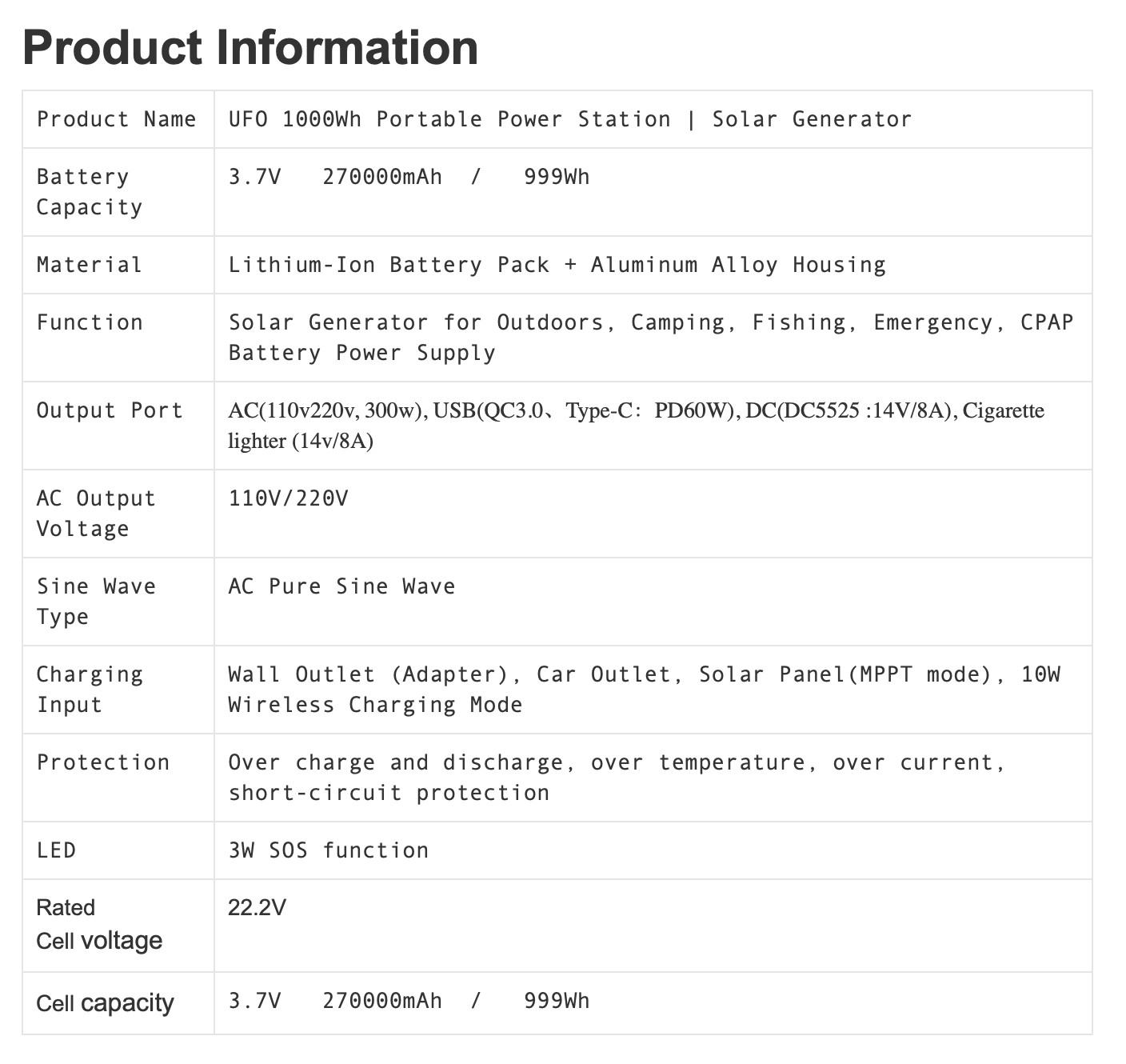 OEM ODM lifepo4 lithium battery 1000W Power Supply Solar Generator lithium battery packs For Outdoor RV EV Camping