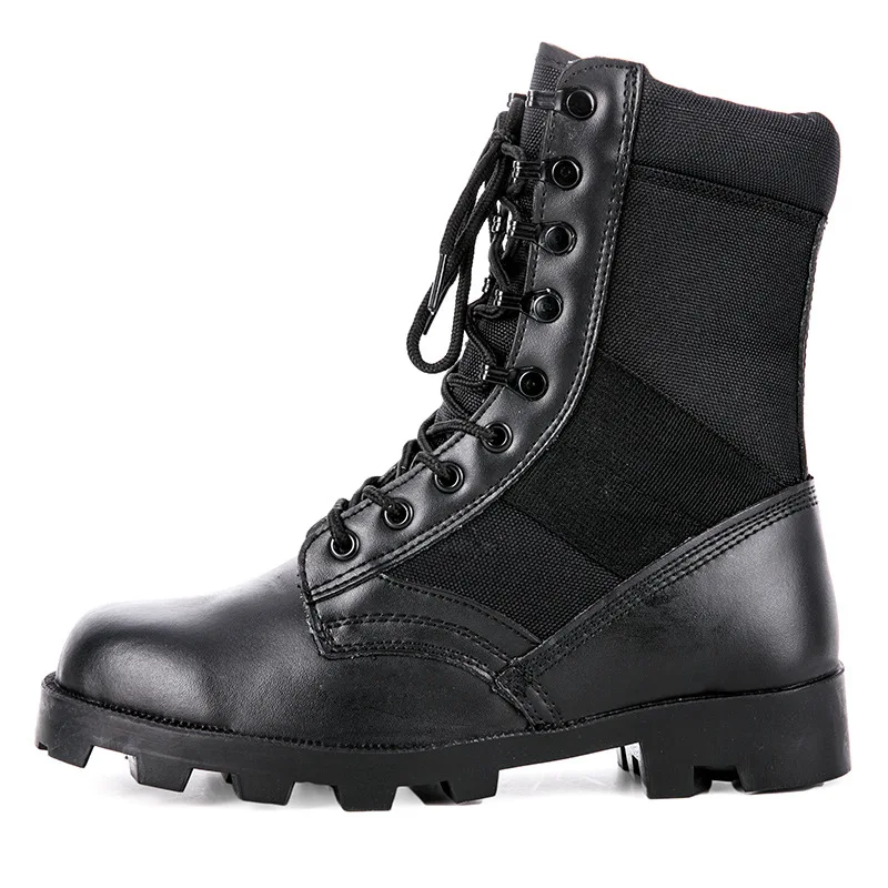 Patent Mens Leather Combat Boots Black Tan Brown Oxford Tactical Outdoor Climbing