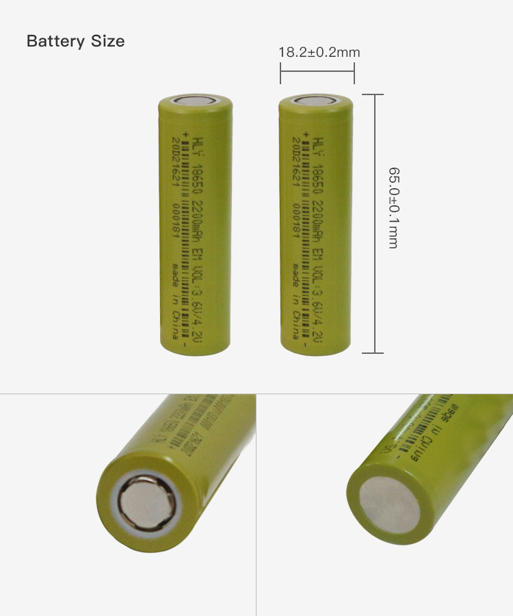 BIS Long Cycle Life 2200mah 18650 Battery Cylindrical Li Ion Battery For Balance Bikes