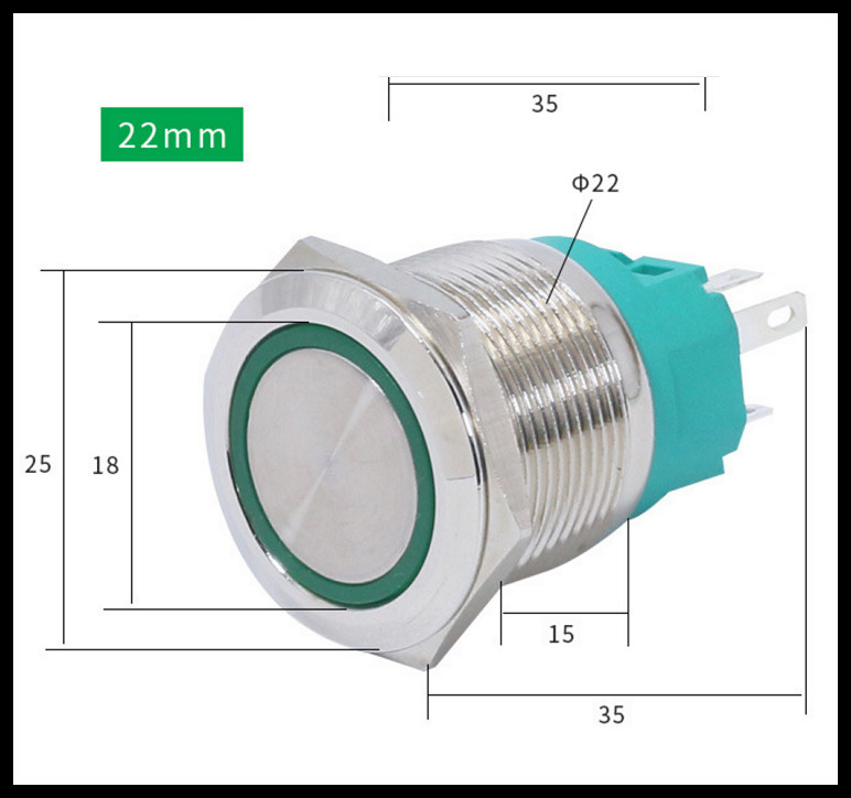IP66 RoHS Waterproof Keyboard Button LED Illuminated Metal Button