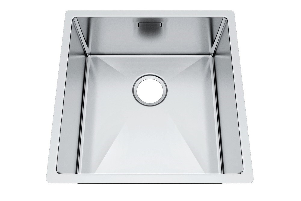 Handmade Top Mount Stainless Steel Sink , Square Hole Commercial Sink Unit
