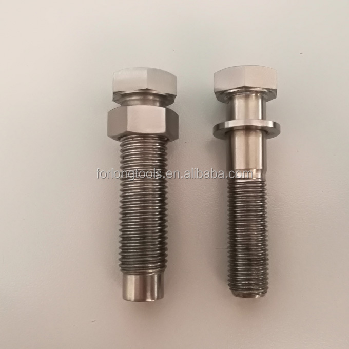 DIN Standard and Titanium Bolt 7/16"-20 With 9/16" Hex Nut for 1-1/8" Torsion Stop Natural Finish