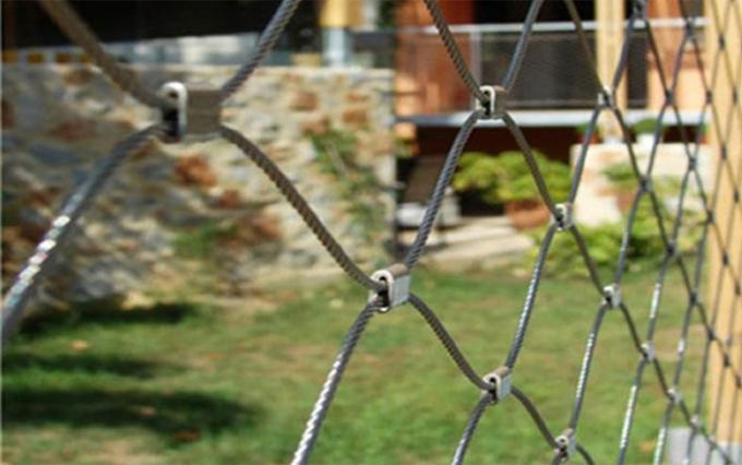 AISI316 Woven Type Wire Rope Stainless Steel Zoo Mesh / Animal Enclosure Fencing