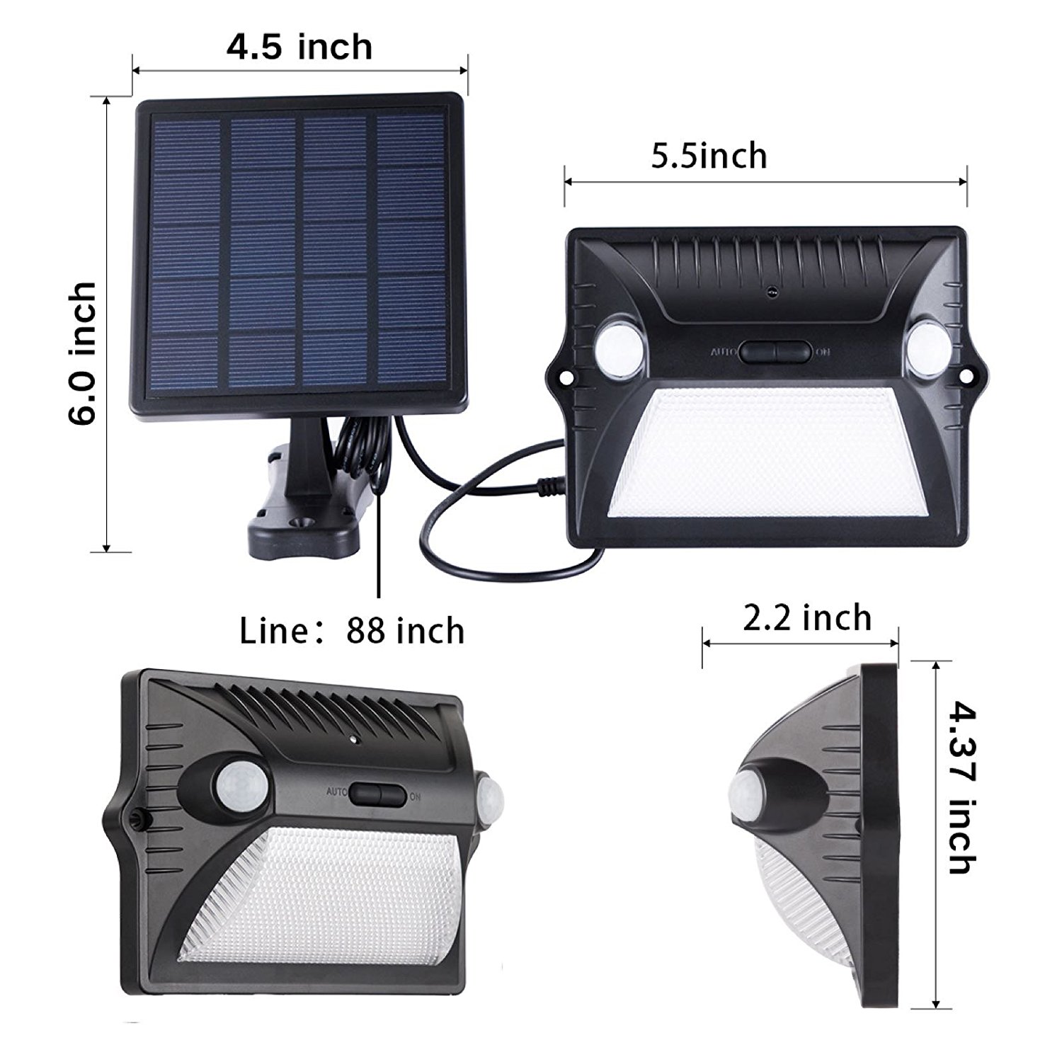Solar Lights Outdoor Motion Sensor Waterproof Wireless Color Changing Security Porch Lights Dual Motion 180 Sensor Angle